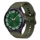 For Samsung Galaxy Watch 6 Classic 43 / 47mm Flat Sewing Design Silicone Watch Band(Army Green) - 1