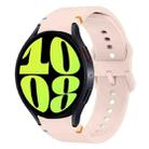 For Samsung Galaxy Watch 6 40 / 44mm Flat Sewing Design Silicone Watch Band(Pink) - 1