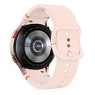 For Samsung Galaxy Watch 6 40 / 44mm Flat Sewing Design Silicone Watch Band(Pink) - 2