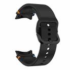 For Samsung Galaxy Watch 6 40 / 44mm Flat Sewing Design Silicone Watch Band(Black) - 3