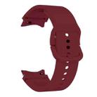 For Samsung Galaxy Watch 6 40 / 44mm Flat Sewing Design Silicone Watch Band(Wine Red) - 3