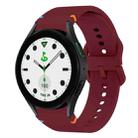 For Sansung Galaxy Watch 5 Pro Golf Edition Flat Sewing Design Silicone Watch Band(Wine Red) - 1