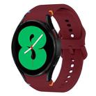 Fou Samsung Galaxy Watch 4 40 / 44mm Flat Sewing Design Silicone Watch Band(Wine Red) - 1