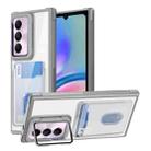 For Samsung Galaxy A05s 4G Card Bag Holder Acrylic Hybrid TPU Phone Case(White) - 1