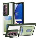 For Samsung Galaxy A14 5G Card Bag Holder Acrylic Hybrid TPU Phone Case(Green) - 1