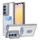 For Samsung Galaxy A25 Global Card Bag Holder Acrylic Hybrid TPU Phone Case(White) - 1