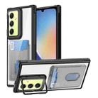 For Samsung Galaxy A34 Global Card Bag Holder Acrylic Hybrid TPU Phone Case(Black) - 1