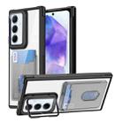 For Samsung Galaxy A55  Global Card Bag Holder Acrylic Hybrid TPU Phone Case(Black) - 1