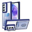 For Samsung Galaxy A55  Global Card Bag Holder Acrylic Hybrid TPU Phone Case(Blue) - 1