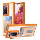 For Samsung Galaxy S20 FE Card Bag Holder Acrylic Hybrid TPU Phone Case(Orange) - 1