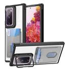 For Samsung Galaxy S20 FE Card Bag Holder Acrylic Hybrid TPU Phone Case(Black) - 1