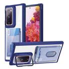 For Samsung Galaxy S20 FE Card Bag Holder Acrylic Hybrid TPU Phone Case(Blue) - 1