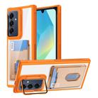 For Samsung Galaxy A16 5G Card Bag Holder Acrylic Hybrid TPU Phone Case(Orange) - 1