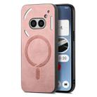 For Nothing Phone 2a Solid Color Retro Magsafe PU Back Cover Phone Case(Pink) - 1