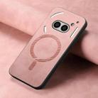 For Nothing Phone 2a Solid Color Retro Magsafe PU Back Cover Phone Case(Pink) - 2