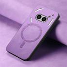 For Nothing Phone 2a Solid Color Retro Magsafe PU Back Cover Phone Case(Purple) - 2