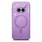 For Nothing Phone 2a Solid Color Retro Magsafe PU Back Cover Phone Case(Purple) - 3