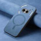 For Nothing Phone 2a Solid Color Retro Magsafe PU Back Cover Phone Case(Blue) - 2