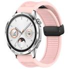 For Huawei Watch GT4 46mm 22mm Foldable Magnetic Buckle Silicone Watch Band(Pink) - 1