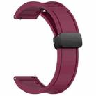 For Huawei Watch GT4 46mm 22mm Foldable Magnetic Buckle Silicone Watch Band(Wine Red) - 2