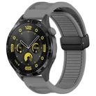 For Huawei Watch GT4 46mm 22mm Foldable Magnetic Buckle Silicone Watch Band(Grey) - 1