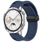 For Huawei Watch GT4 46mm 22mm Foldable Magnetic Buckle Silicone Watch Band(Midnight Blue) - 1