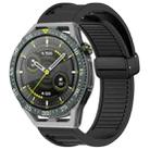 For Huawei Watch GT3 SE 22mm Foldable Magnetic Buckle Silicone Watch Band(Black) - 1
