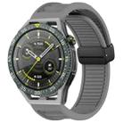 For Huawei Watch GT3 SE 22mm Foldable Magnetic Buckle Silicone Watch Band(Grey) - 1