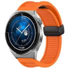 For Huawei Watch GT3 Pro 46mm 22mm Foldable Magnetic Buckle Silicone Watch Band(Orange) - 1