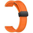 For Huawei Watch GT3 Pro 46mm 22mm Foldable Magnetic Buckle Silicone Watch Band(Orange) - 2