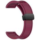 For Huawei Watch GT3 Pro 46mm 22mm Foldable Magnetic Buckle Silicone Watch Band(Wine Red) - 2