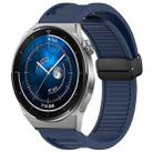 For Huawei Watch GT3 Pro 46mm 22mm Foldable Magnetic Buckle Silicone Watch Band(Midnight Blue) - 1