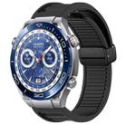 For Huawei Watch Ultimate 22mm Foldable Magnetic Buckle Silicone Watch Band(Black) - 1