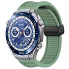 For Huawei Watch Ultimate 22mm Foldable Magnetic Buckle Silicone Watch Band(Green) - 1
