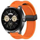 For Huawei Watch Buds 22mm Foldable Magnetic Buckle Silicone Watch Band(Orange) - 1