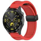 For Huawei Watch Buds 22mm Foldable Magnetic Buckle Silicone Watch Band(Red) - 1