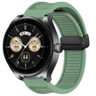 For Huawei Watch Buds 22mm Foldable Magnetic Buckle Silicone Watch Band(Green) - 1