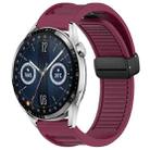 For Huawei Watch GT3 46mm 22mm Foldable Magnetic Buckle Silicone Watch Band(Wine Red) - 1