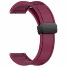 For Huawei Watch GT3 46mm 22mm Foldable Magnetic Buckle Silicone Watch Band(Wine Red) - 2