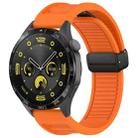 For Huawei Watch GT Runner 22mm Foldable Magnetic Buckle Silicone Watch Band(Orange) - 1