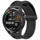 For Huawei Watch GT Runner 22mm Foldable Magnetic Buckle Silicone Watch Band(Black) - 1