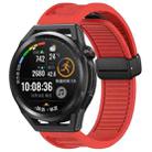 For Huawei Watch GT Runner 22mm Foldable Magnetic Buckle Silicone Watch Band(Red) - 1