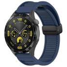 For Huawei Watch GT Runner 22mm Foldable Magnetic Buckle Silicone Watch Band(Midnight Blue) - 1