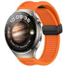 For Huawei Watch 4 Pro 22mm Foldable Magnetic Buckle Silicone Watch Band(Orange) - 1