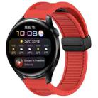 For Huawei Watch 3 22mm Foldable Magnetic Buckle Silicone Watch Band(Red) - 1
