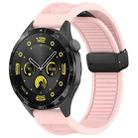 For Huawei Watch 3 Pro 22mm Foldable Magnetic Buckle Silicone Watch Band(Pink) - 1