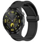 For Huawei Watch 3 Pro 22mm Foldable Magnetic Buckle Silicone Watch Band(Black) - 1