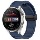 For Huawei Watch 3 Pro 22mm Foldable Magnetic Buckle Silicone Watch Band(Midnight Blue) - 1