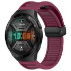 For Huawei Watch GT 2E 22mm Foldable Magnetic Buckle Silicone Watch Band(Wine Red) - 1