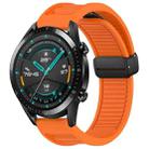 For Huawei GT2 46mm 22mm Foldable Magnetic Buckle Silicone Watch Band(Orange) - 1
